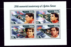 Maldive Is 3102 MNH 2014 20th Memorial Anniv of Ayrton Senna sheet of 4