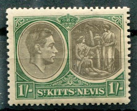 St.Kitts-Nevis   86a Mint OG 1938 1sh Medicinal Spring