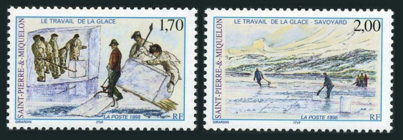St Pierre & Miquelon 662-663,MNH.Michel 754-755. Ice workers,1998.