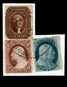 Scott #24, 26 & 30A VF-used.