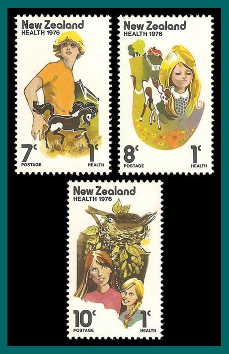 New Zealand 1976 Health, Animals, MNH  #B95-B97,SG1125-SG1127