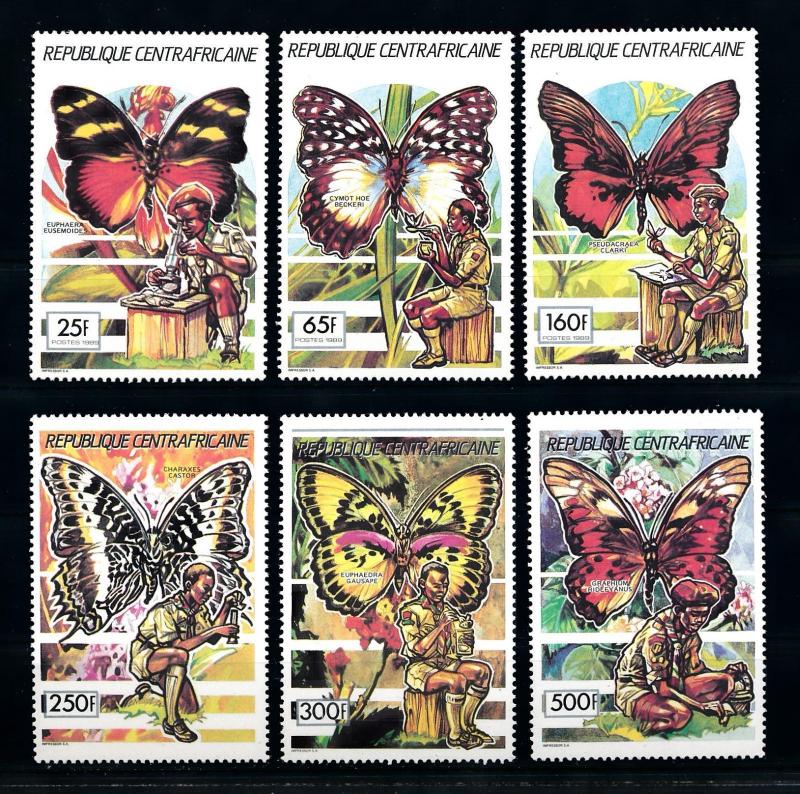 [77255] Central African Rep. 1990 Scouting Butterflies  MNH