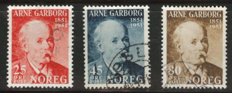 Norway Scott 318-320 used 1951 stamp set