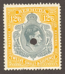 Bermuda Scott 127 (SG 120c) UH - 1944 12sh6p King George VI - SCV $72.50