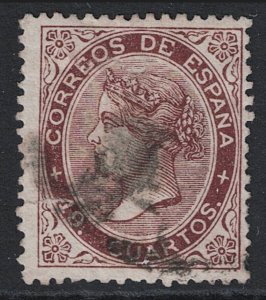 Spain SC# 102 Used / Repaired Lower Left Tear - S32037