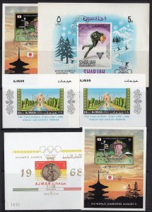 UAE AJMAN 1970 COLLECTION OF 50 MINT IN SETS FOOOTBALL OLYMPICS SCOUTS PLUS 12