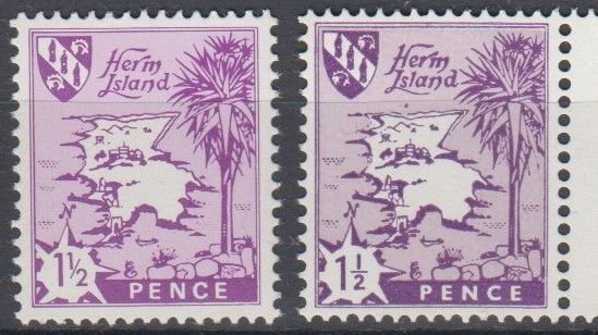 Herm, 1965 1½d reprint on glazed white paper Unmounted mint NHM