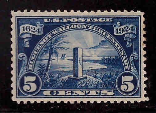 USA Scott 616 MH* Hugenots key stamp