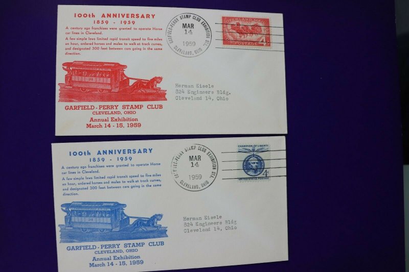 GPSC Garfield Perry stamp club Cleveland OH 1959 Horse Car Lines Philatelic Expo