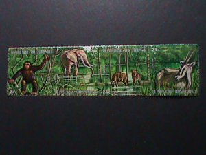 BURUNDI-1975-SC#C228 WILD ANIMALS -CTO STRIP VERY FINE  WE SHIP TO WORLD WIDE