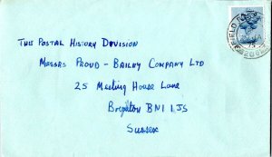 Great Britain 4 1/2p QEII Machin 1975 Field Post Office 286 to Brighton, Engl...
