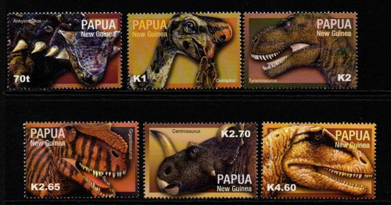 PAPUA NEW GUINEA SG1009/14 2004 PREHISTORIC ANIMALS MNH