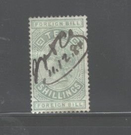 G. BRITAIN Q.V. REVENUE STAMP  3 Sh. FOREIGN BILL NOVEM.12, 1894 USED