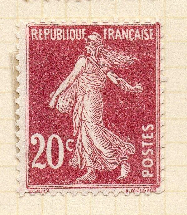 France 1907-13 Sower Issue Fine Mint Hinged 20c. 233717