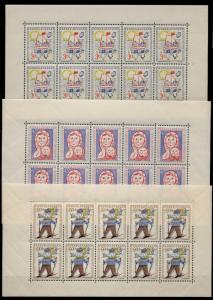  Czechoslovakia 887-9 Sheets MNH Unesco, Mother, Child, Bird