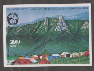 Ghana # 1305, Scouting Jamboree In Korea, Souvenir Sheet, Mint NH, 1/2 Cat.