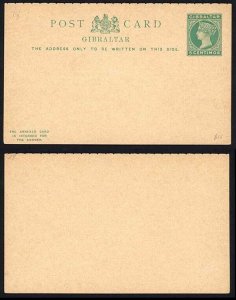 Gibraltar HG18 5c reply card Mint