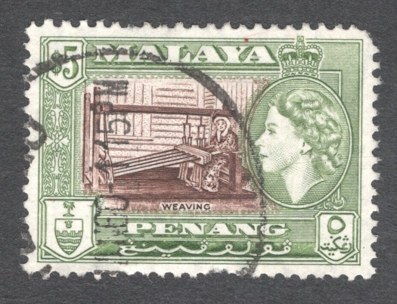 Malaya - Penang, Scott #55   VF, Used, Rounded Corner, CV $15.00 ......  4970032