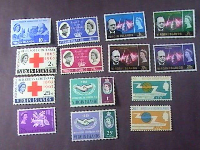 BRITISH VIRGIN ISLANDS # 140-143 & 159-168-MINT/NH--14 STAMPS----1963-68