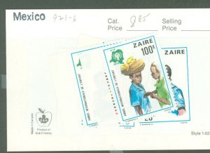 Zaire #921-926 Mint (NH) Single (Complete Set)