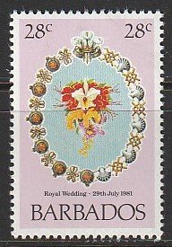 1981 Barbados - Sc 547 - MNH VF - 1 singles - Bouquet - Royal Wedding