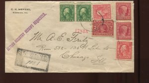 368 USAV Type I & 408 Schermack Type III Perfs on 1916 Reg Meekel Cover (LV1417)