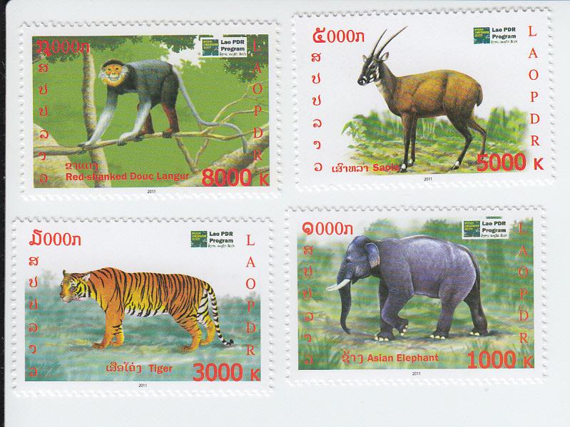 2012 Laos Wildlife Conservation (4) (Scott New) MNH