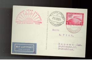 1931 Germany Graf Zeppelin real picture postcard Cover Polar Flight LZ 127 # C40