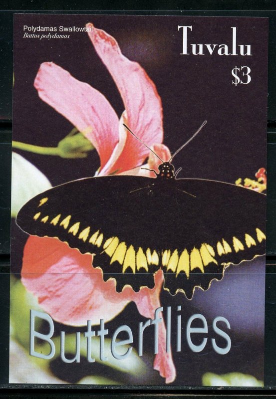 TUVALU  BUTTERFLIES  SHEET & SOUVENIR SHEET MINT NH