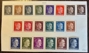 German occupation of Ukraine 1941 43 Overprints Ukraine on Reich Set MH (*)
