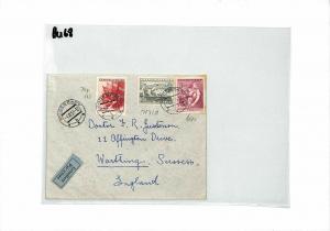 CANOEING Cover 1953 Poderbrady Czechoslovakia Air Mail PEACE FLAG {samwells}BU68