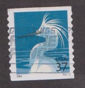 US #3829A Snowy Egret Used PNC Single Plate #P33333