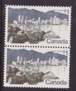 Canada-Sc#600ii,600-Variety-two unused NH $1 Vancouver-short $ sign flaw above #