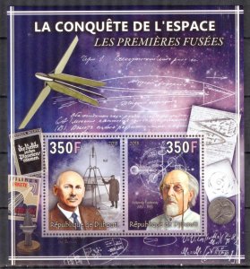 Djibouti 2013 Conquest of Space (I) R Godard , K Tsiolkovsky Sheet MNH