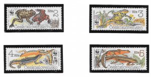 CZECHOSLOVAKIA Sc 2748-51NH ISSUE - WWF - REPTILES - (AJ23)