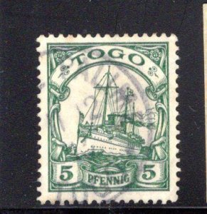 German Togo #21, used, CV$2.00 ^