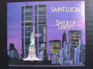 Saint Lucia Stamp: Statue of Liberty: World Trade Center mnh: S/S sheet: Rare