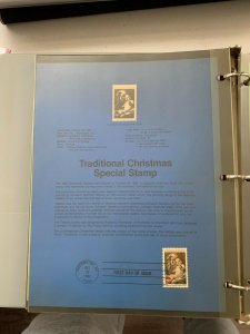 USPS Souvenir Page Scott 2026, 1982 traditional Christmas special stamps