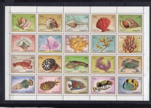 FUJEIRA 1972 FISH & MARINE LIFE 2 SETS OF 20 STAMPS PERF. & IMPERF. MNH