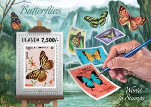 UGANDA - 2013 - Butterflies - Perf Souv Sheet - Mint Never Hinged