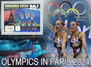 Olympic Games in Paris 2024 Swimming 2024 year, 6 sheets  perforated NEW MNH**