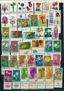 ISRAEL 1950's - 2017 FLORA ISSUES MNH WITH TAB 