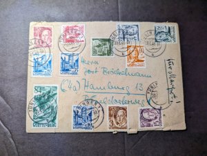 1948 Germany Wurttemberg Stamps Cover Tubingen to Hamburg