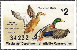 MS10 Mint,OG,NH... State Duck Stamp.. SCV $10.00... XF