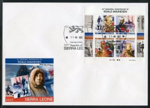 SIERRA LEONE  2023 95th MEMORIAL ANNIVERSARY OF ROALD AMUNDSEN SHEET FDC