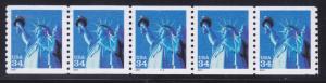 US# 3476 MNH 2001 34¢ Statue of Liberty PNC5 Plate #1111 Perf 9.¾ Vert