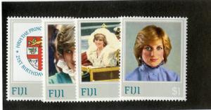 FIJI 470-473 MNH SCV $4.50 BIN $2.75 PRINCESS DIANA