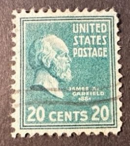 US # 825 20c James A. Garfield 1938 used
