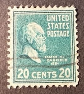 US # 825 20c James A. Garfield 1938 used