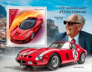 Chad - 2023 Enzo Ferrari Anniversary - Stamp Souvenir Sheet - TCH230129b